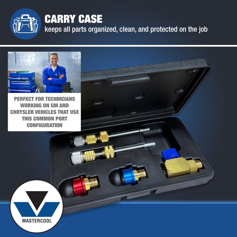 Mastercool 58560 Eaton R134a Valve Core Remover/Installer Kit â€“ for 8mm and 10mm Eaton-Style Cores â€“ Includes R134a Fittings and Storage Case - Image 4